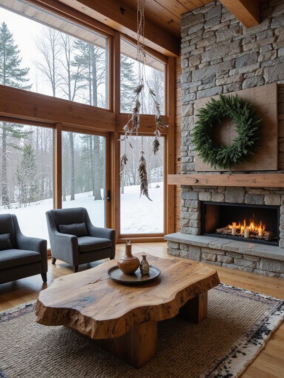 rustic wooden warmth elements