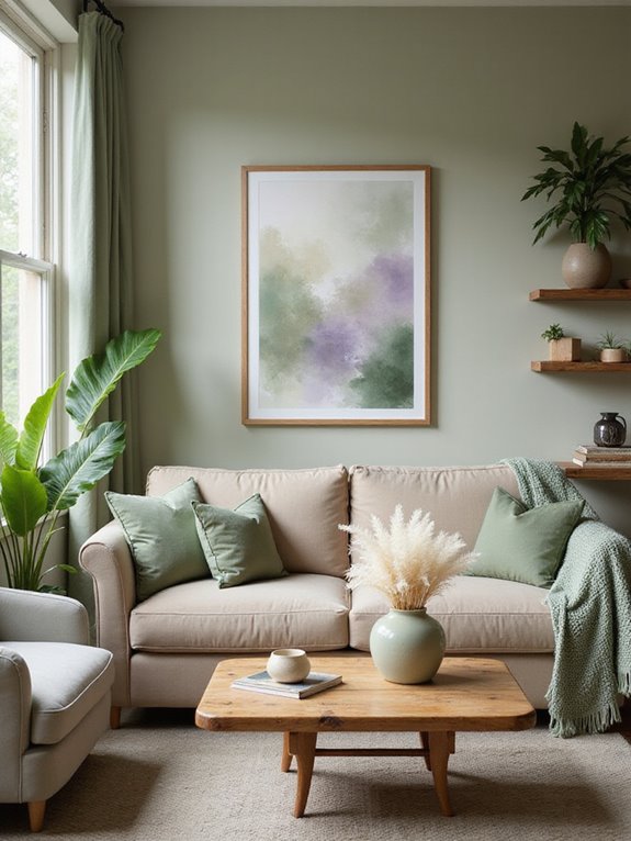 sage green artwork transformation