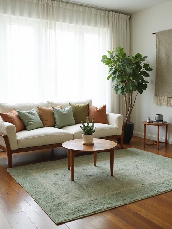 sage green cozy area rug