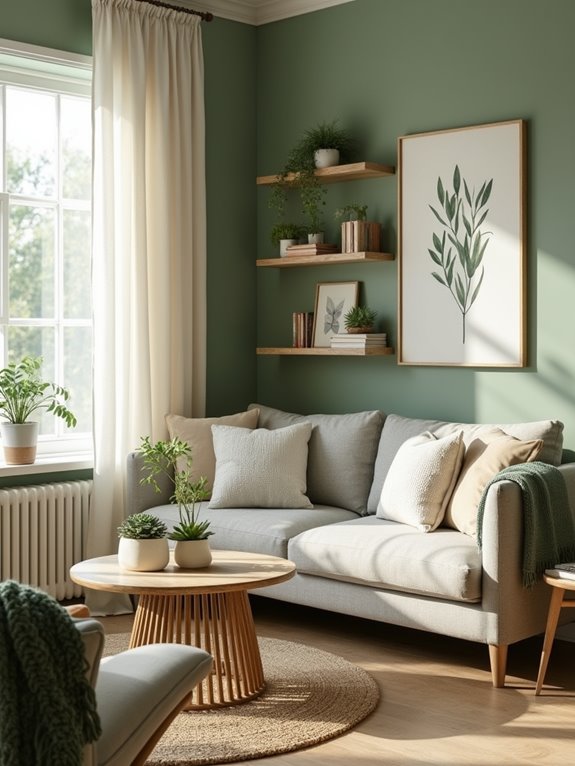 sage green small space transformation