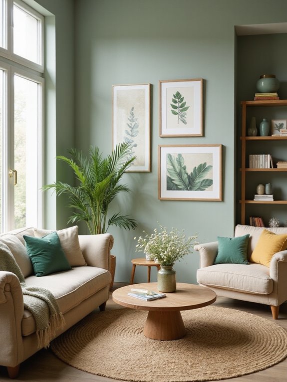sage green wall inspiration