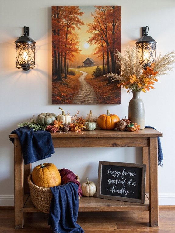 seasonal artwork transforms entryway