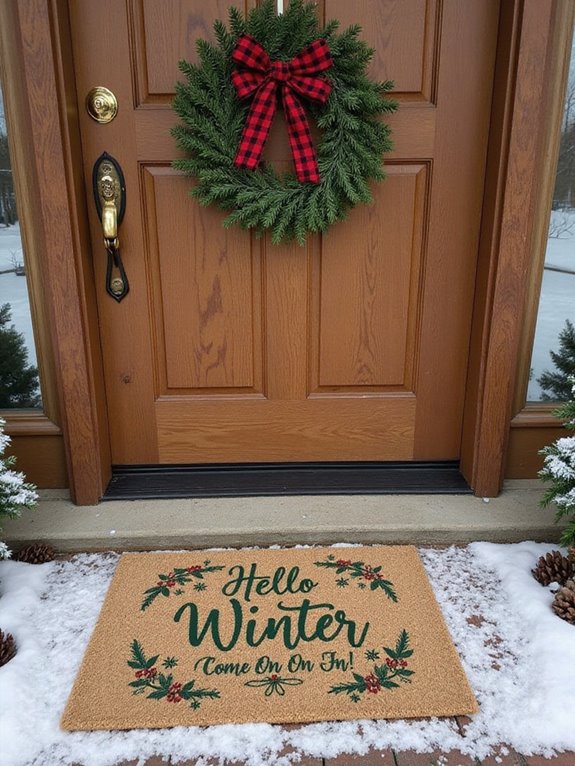 seasonal doormat with personality
