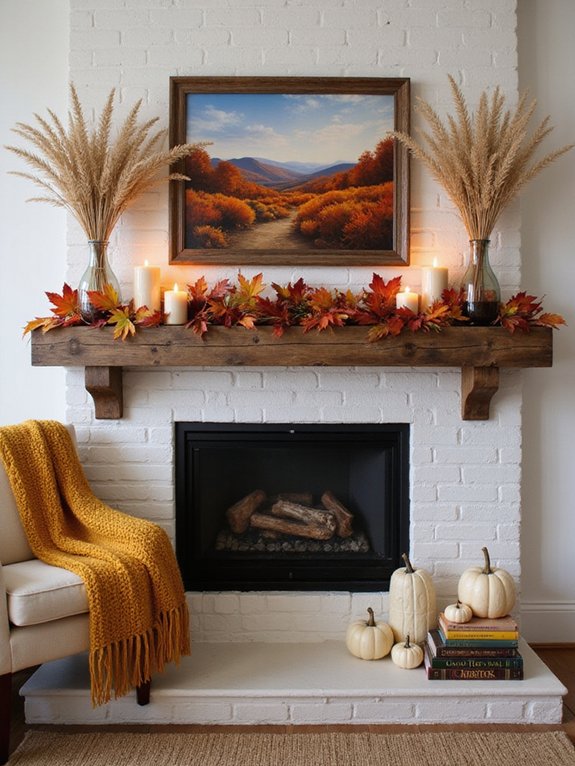 seasonal fireplace artwork ideas