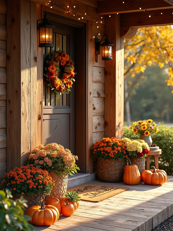 seasonal floral porch decor