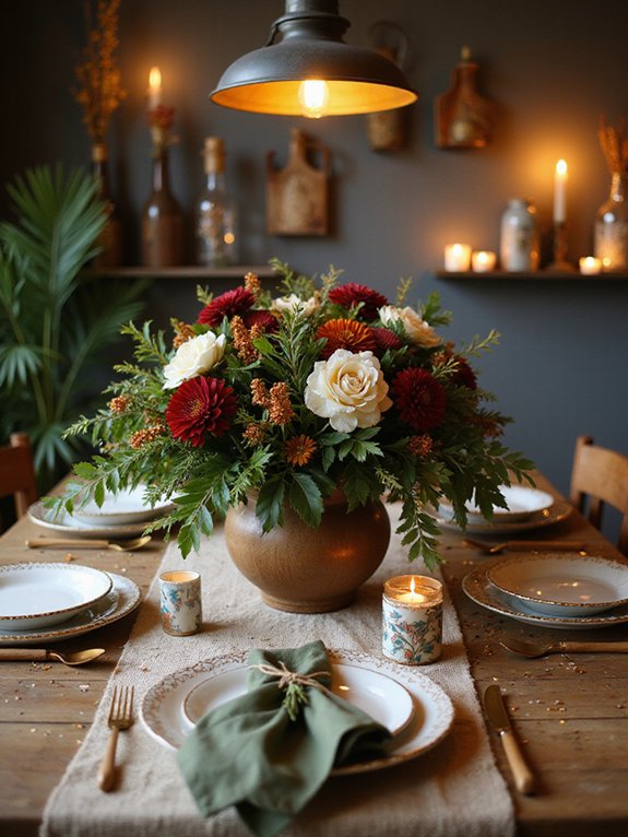 seasonal flowers and foliage