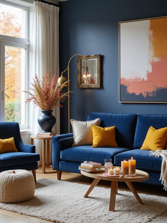 seasonal navy blue decor