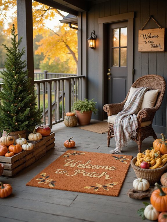 seasonal welcome mat display