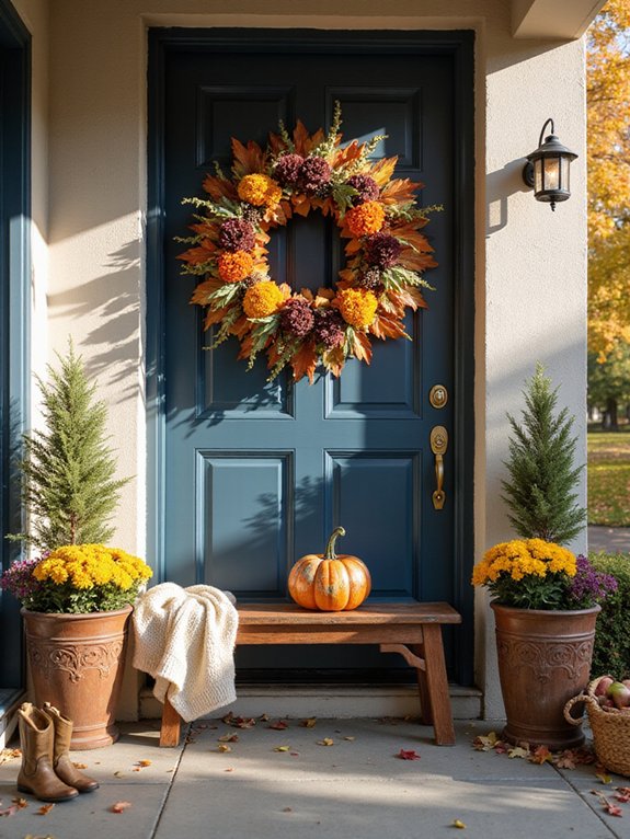 seasonal wreaths for entrance