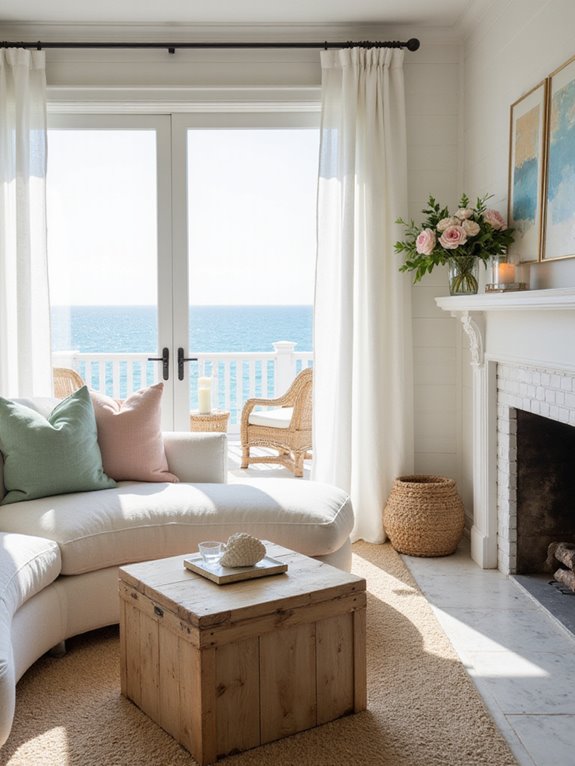 serene beachfront living room