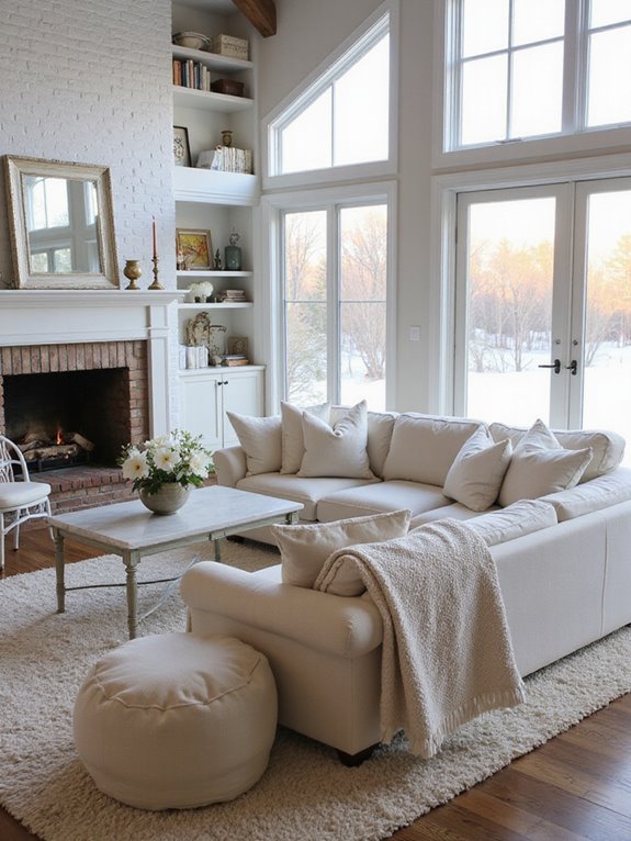 serene winter white decor