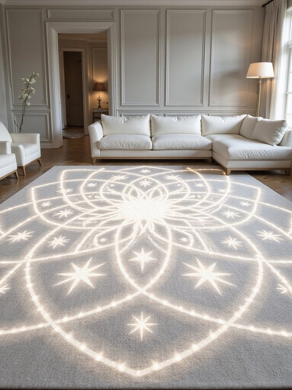 shimmering white lantern rug