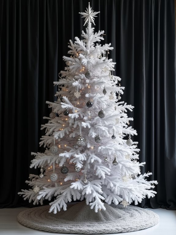 silver tinsel black ornaments