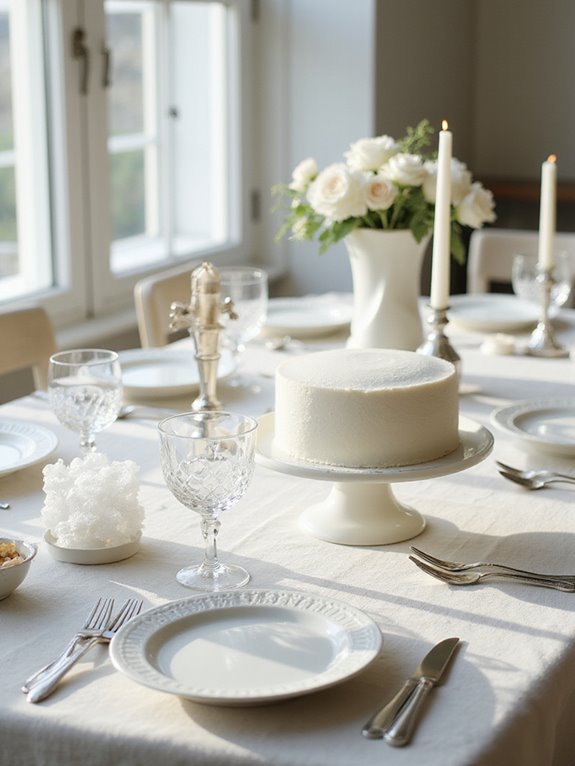 sleek ceramic white tableware