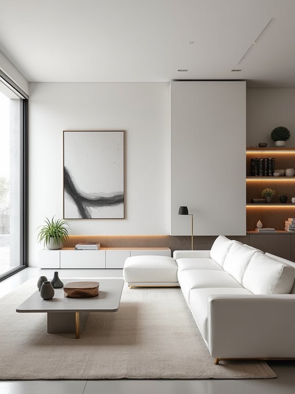 sleek modern white decor