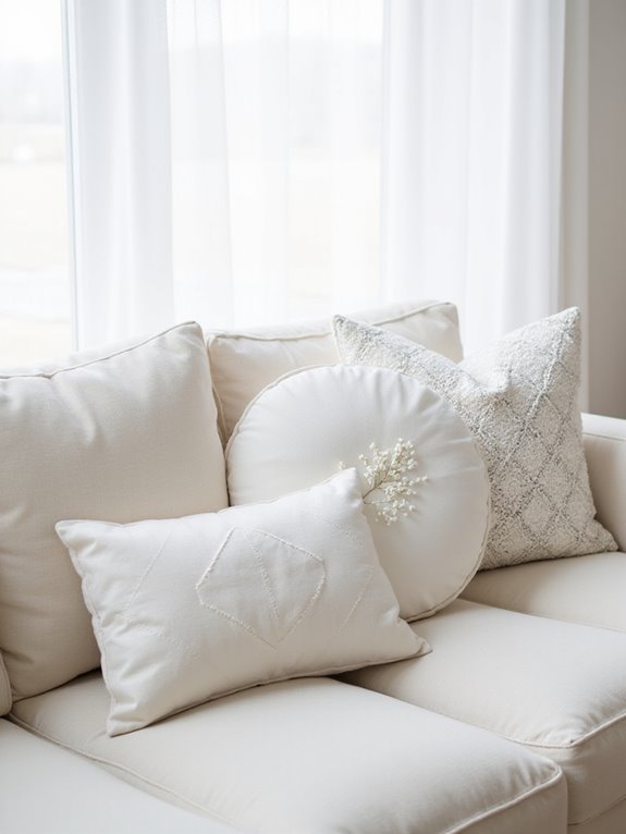 solid white minimalist pillows