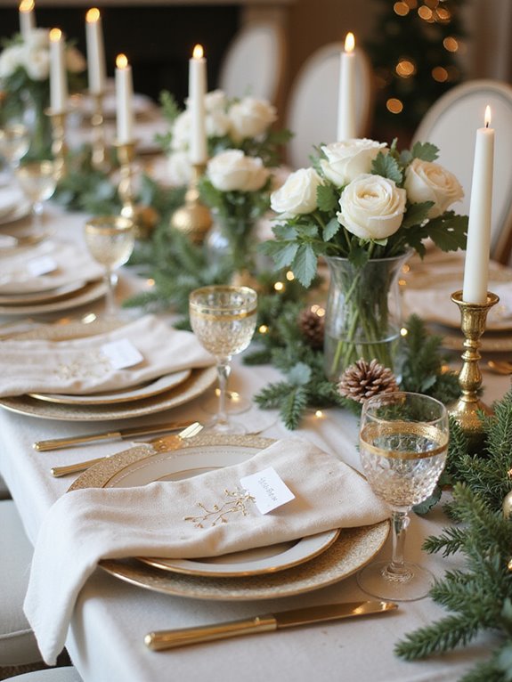 sophisticated festive table setting