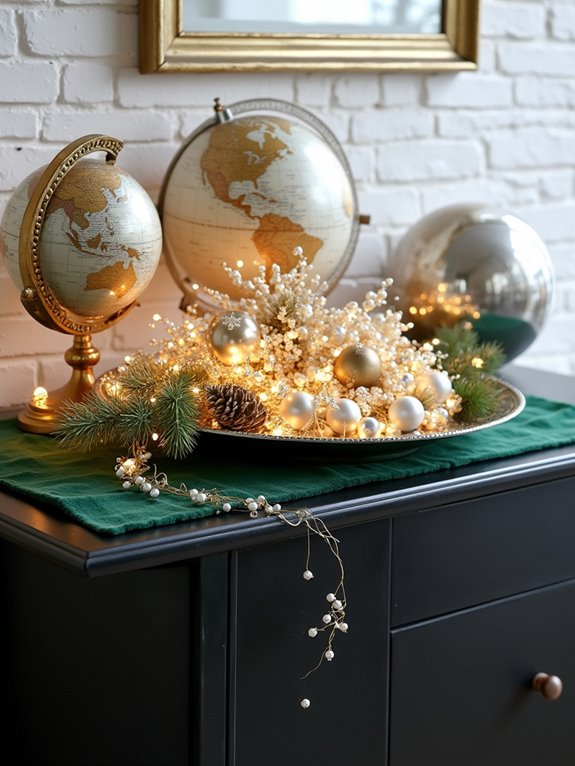 sophisticated globes and pearls