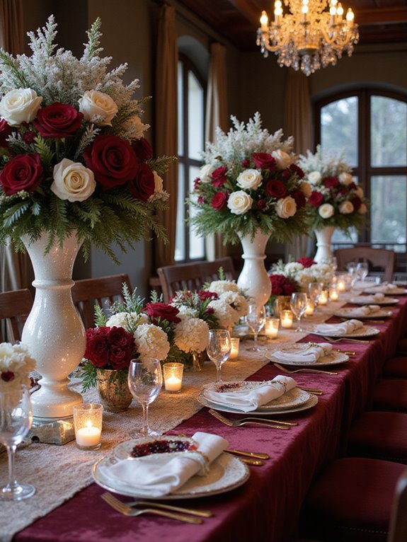 sophisticated winter banquet decor