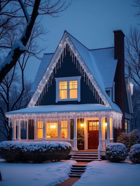 sparkling icicle light installation