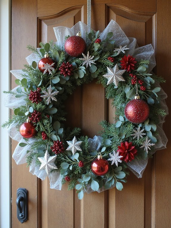 sparkling ornament wreath creation