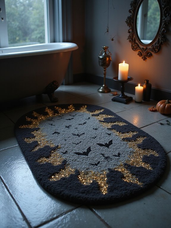 spooky bath mat decor