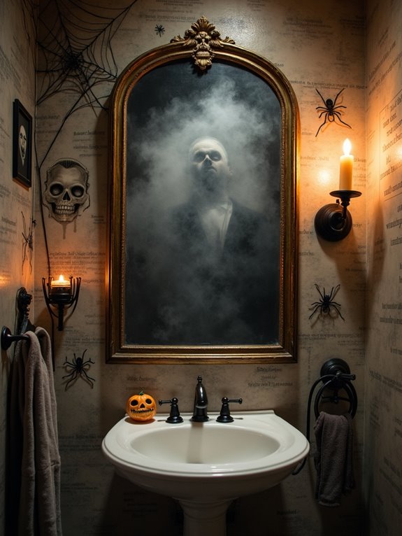 spooky bathroom wall art