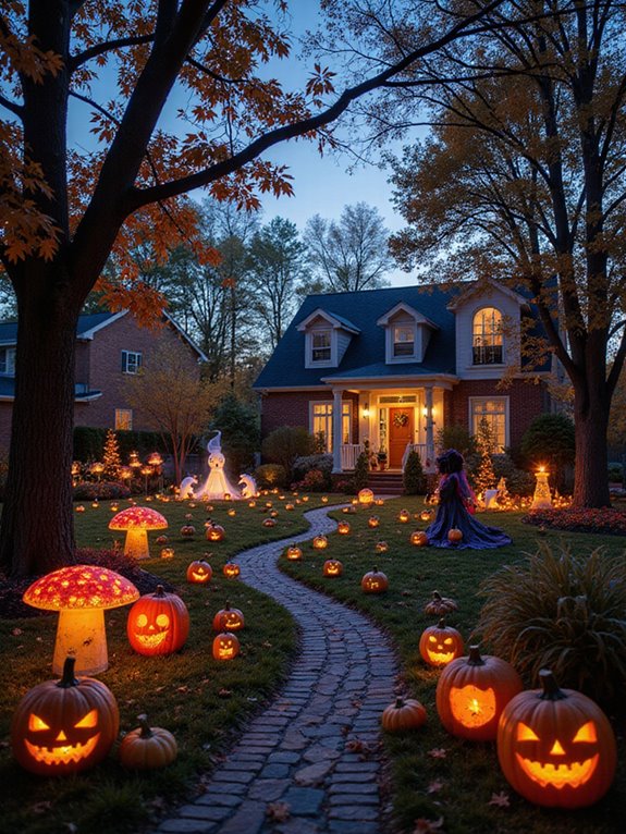 spooky carnival and graveyard