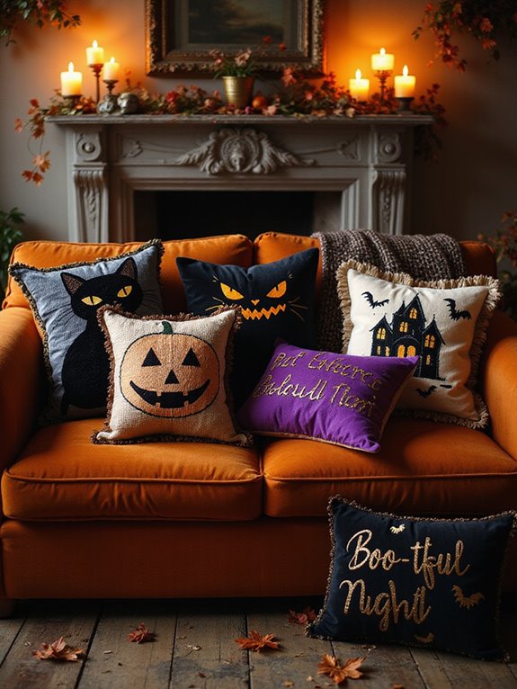 spooky decorative accent pillows