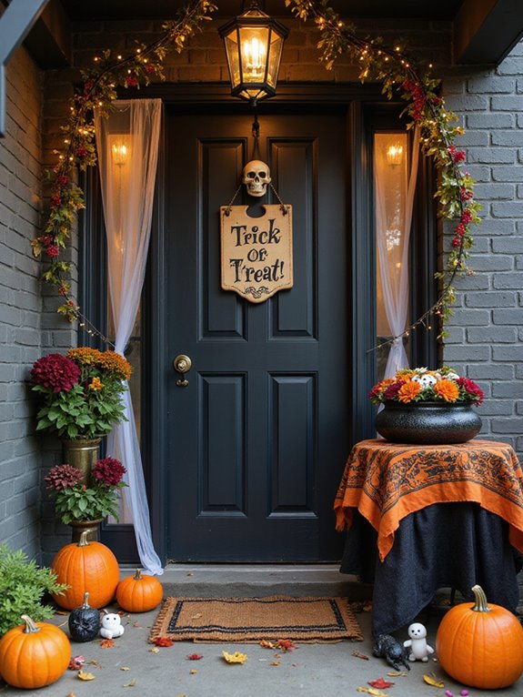 spooky entryway halloween decor