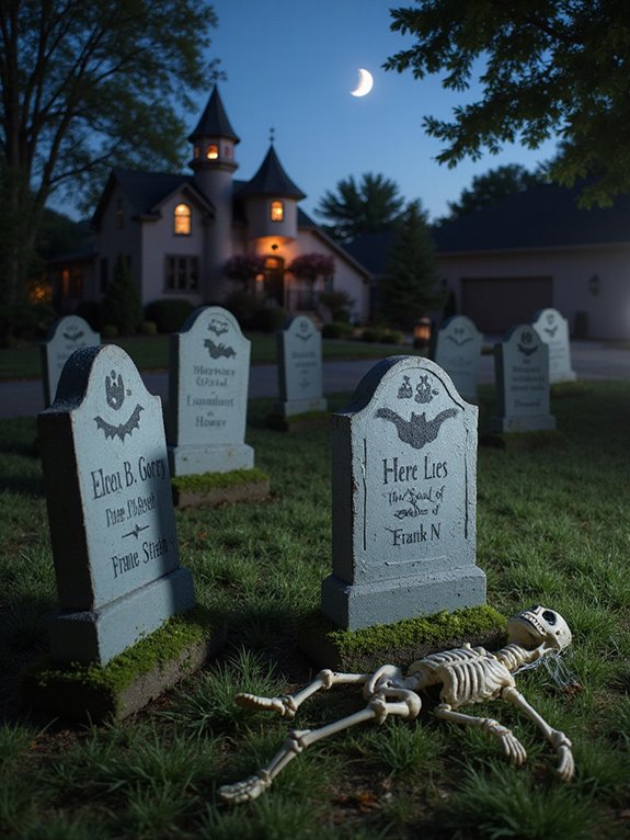 spooky foam tombstone decorations