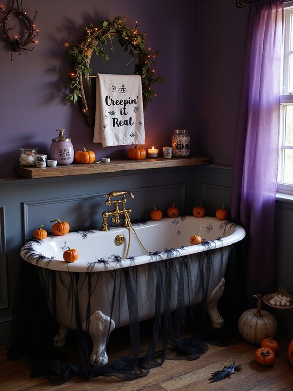 spooky halloween bathroom decor