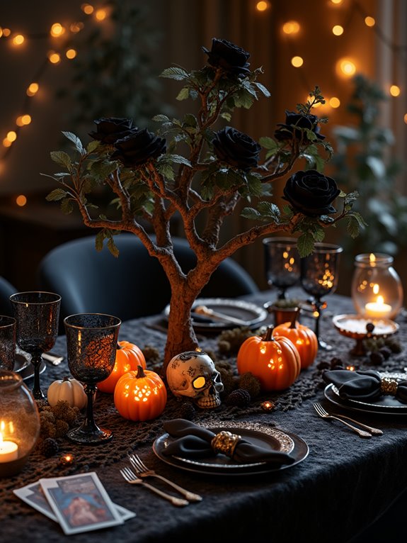 spooky halloween dining decor