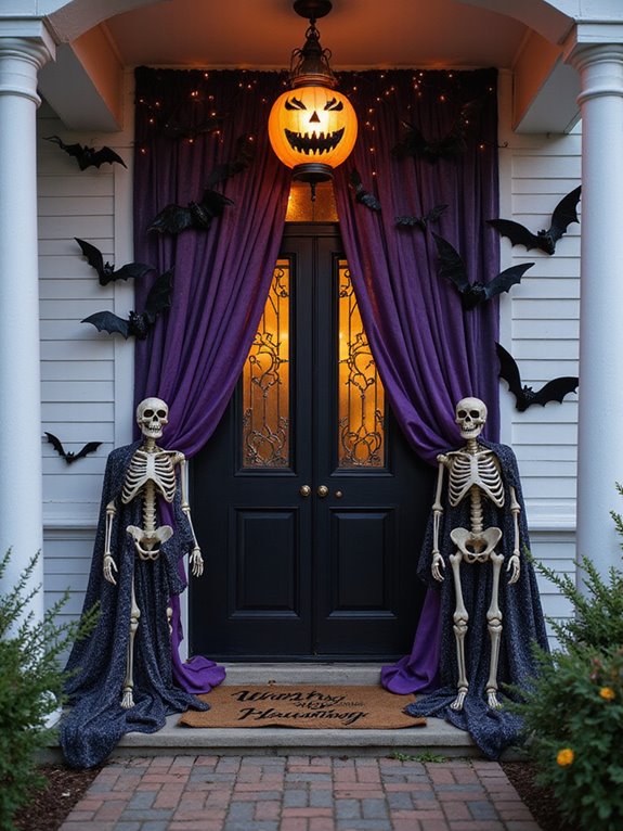 spooky halloween door decor