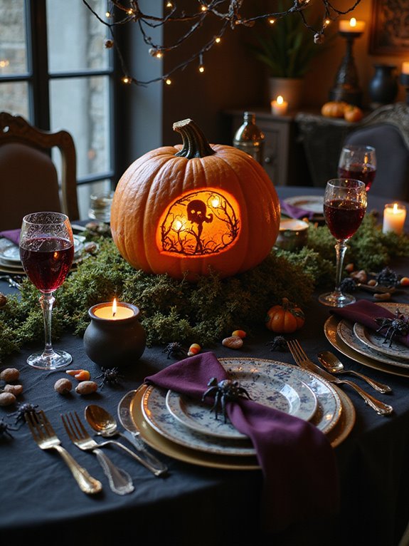 spooky halloween table decor