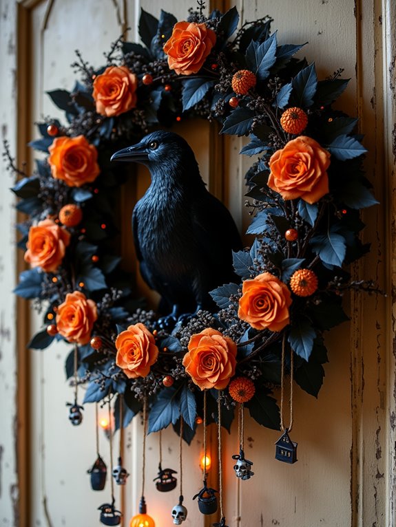 spooky halloween wreath crafting