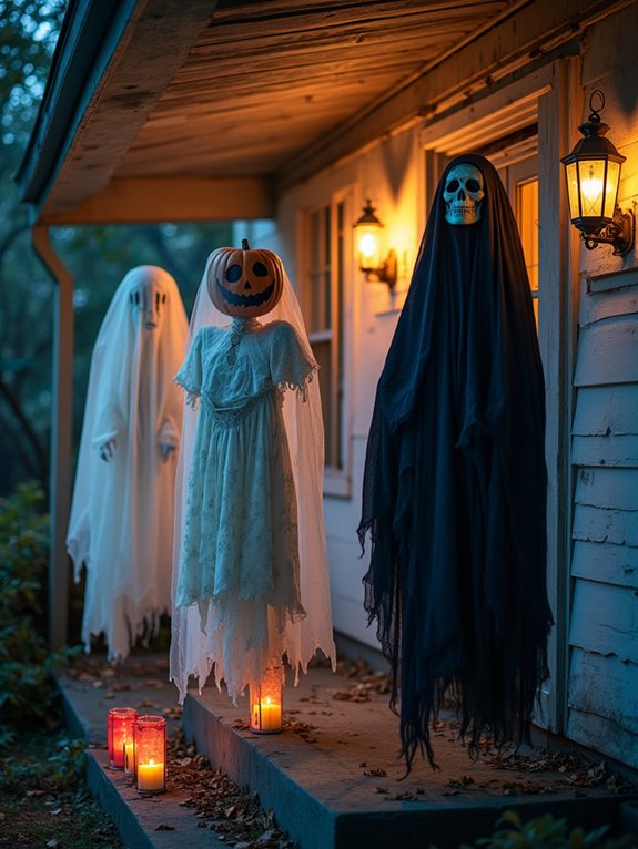spooky hanging ghost figures