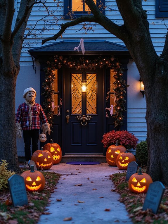 spooky haunted entryway decor