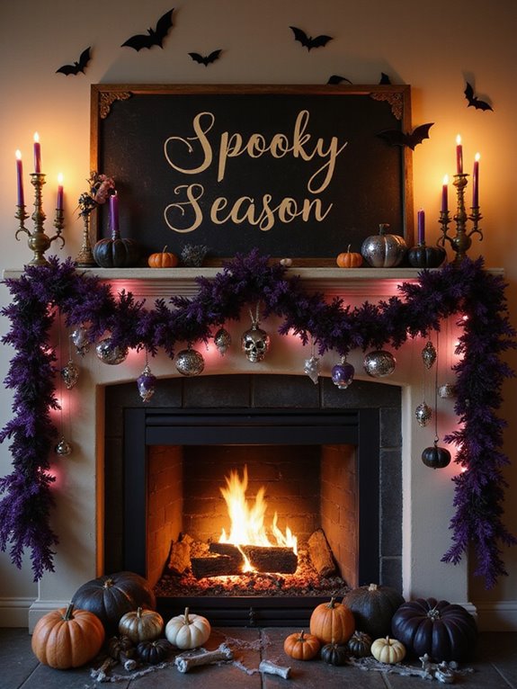 spooky mantle garland decorations