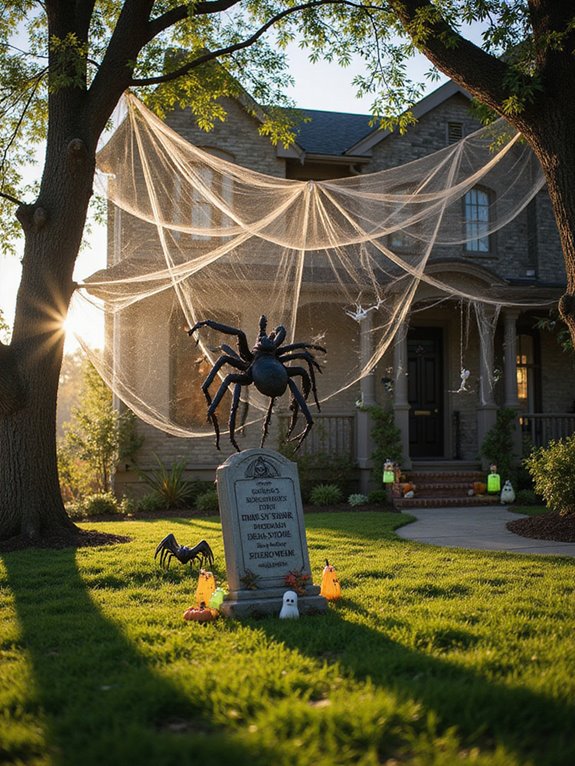 spooky spider web decorations