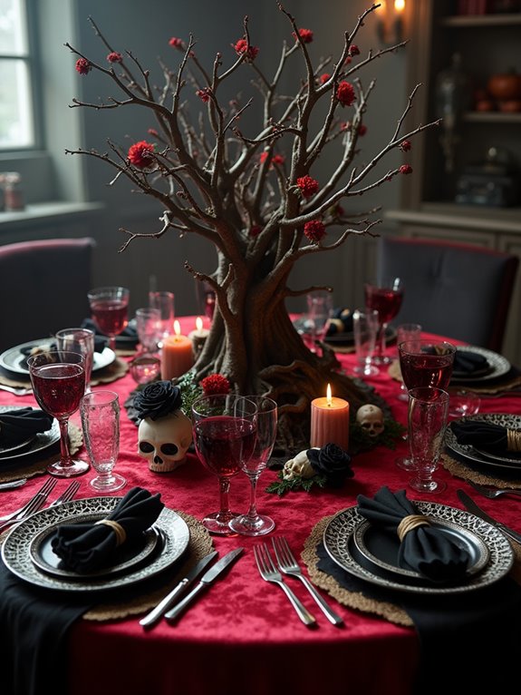 spooky themed dining table