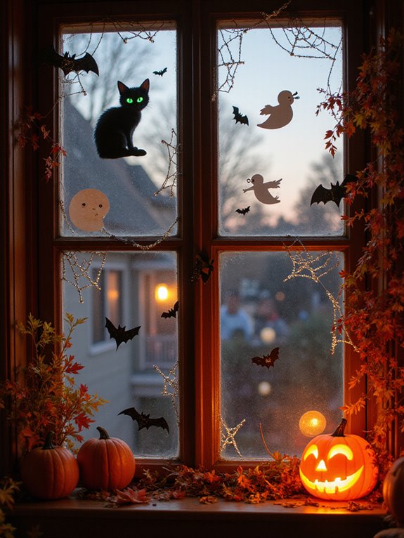 spooky window cling decorations