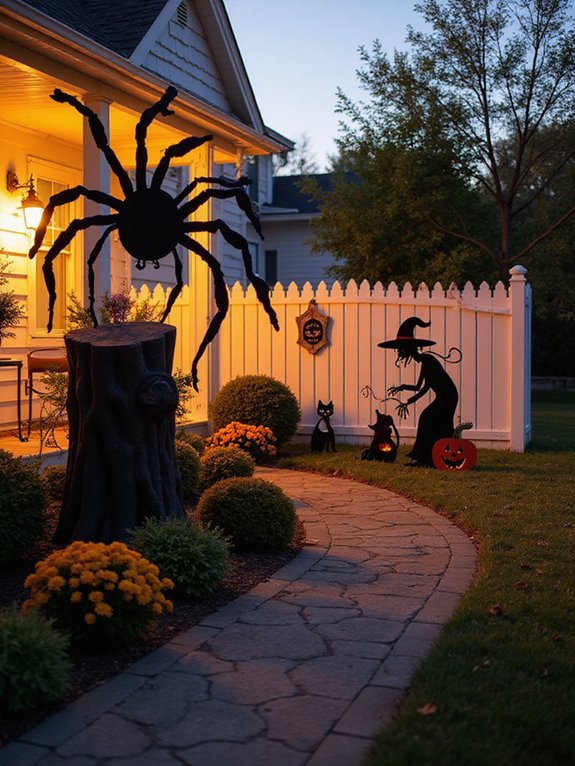 spooky yard silhouette decorations