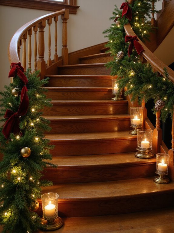 staircase christmas decoration ideas