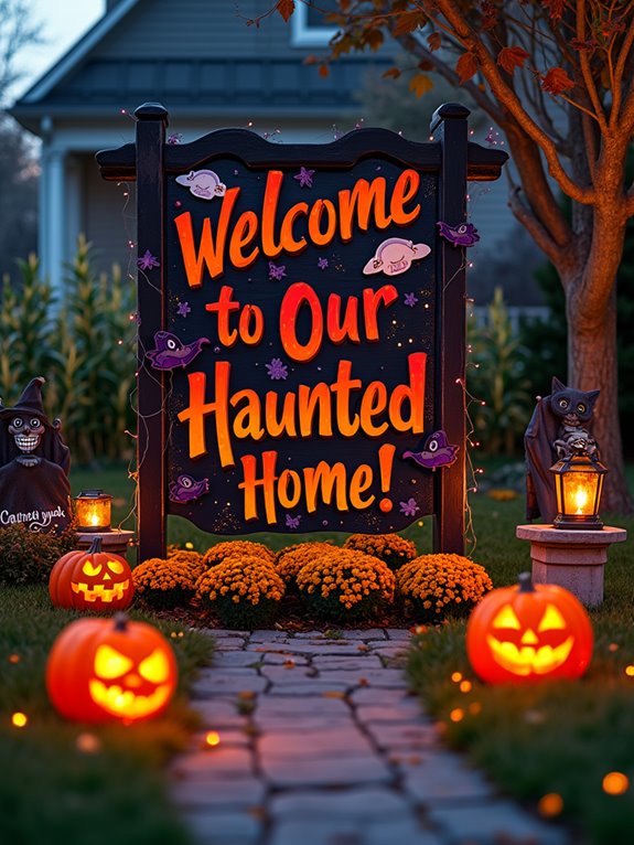 striking halloween lawn signs