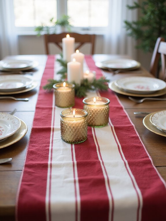 striped table runner style