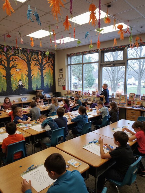 student created halloween decorations