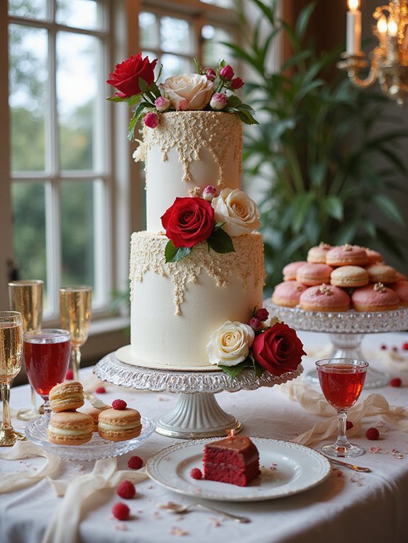 stunning red ivory cake