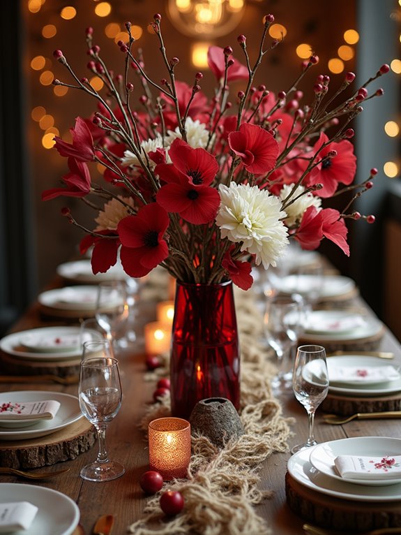stunning red twig display
