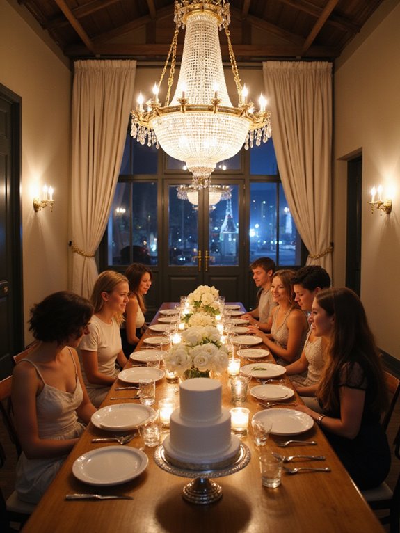 stunning white chandelier ambiance